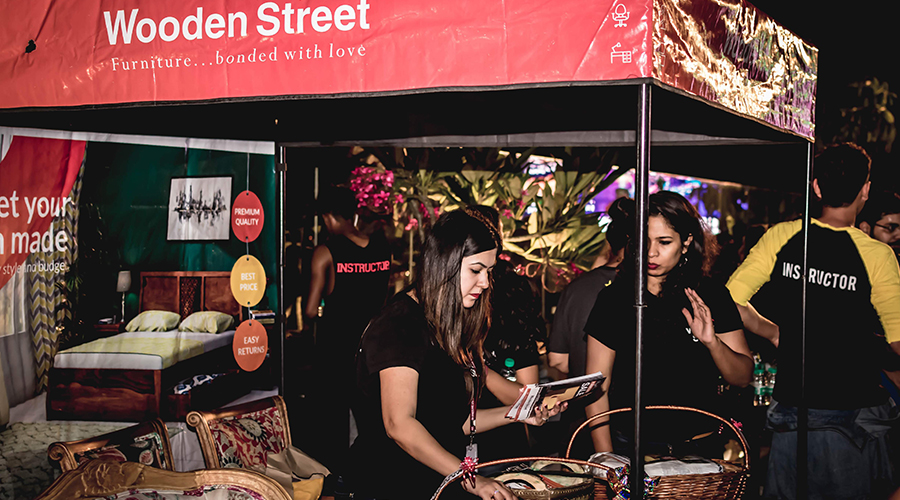 WoodenStreet furniture display at Bangalore fitness event