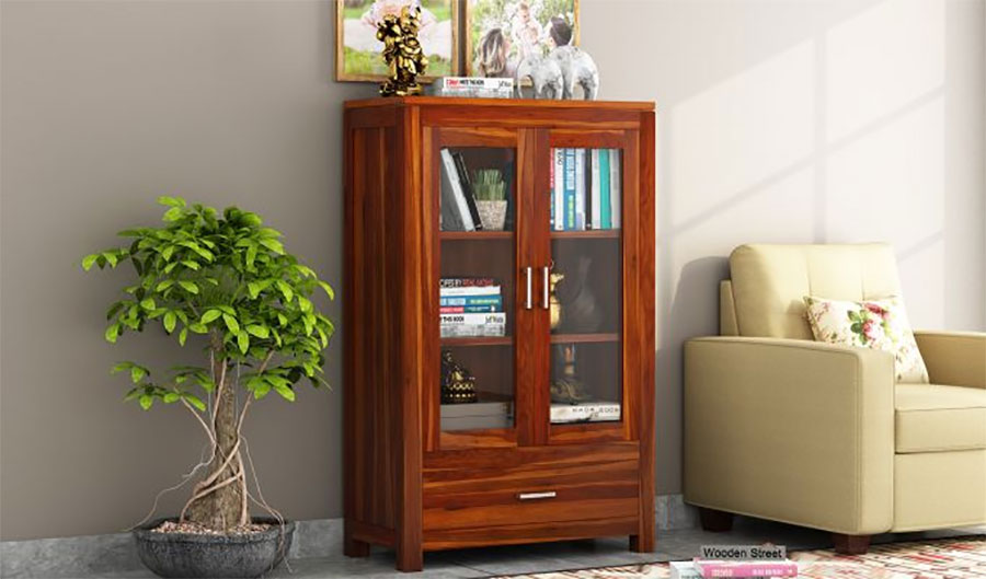 small bookshelves with door