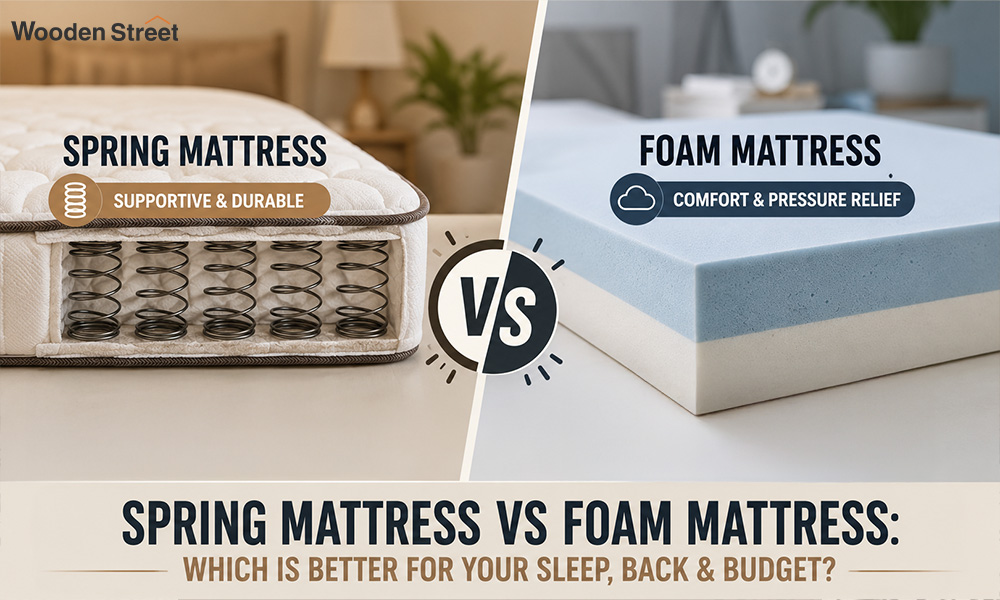 Comparing spring and foam mattresses side by side